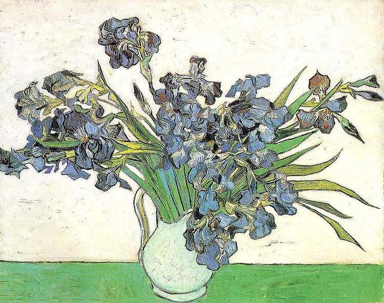 Vincent Van Gogh Still Life - Vase with Irises Norge oil painting art